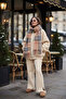 3 Threaded Threaded Bomber Double Set |   Cotton Comfortable Suit Cream - 2