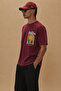 Men's Oversize Front and Back Printed Crew Neck 100% Cotton T-Shirt - 3