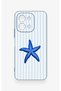 Vivo Y28 Compatible Blue Starfish Patterned Silicone Case - 2