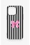 iPhone 15 Pro Max Compatible Pink and White Ribbon Pattern Silicone Case - 2