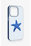 Blue Starfish Patterned Silicone Case Compatible with iPhone 15 Pro - 4