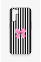 Oppo A91 Compatible Pink and White Ribbon Patterned Silicone Case - 2