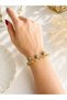 🧿   Triple Evil Eye Bead Detailed Gold Chain Bracelet – Stylish and Sparkling Women's Bracelet - 3