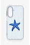 Samsung A27 Compatible Blue Starfish Patterned Silicone Case - 2