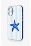 iPhone 17 Compatible Blue Starfish Patterned Silicone Case - 3