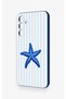 Samsung A25 Compatible Blue Starfish Patterned Silicone Case - 4