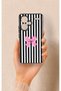 Redmi Note 13 Pro Plus Compatible Pink and White Ribbon Patterned Silicone Case