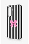 Samsung A37 Compatible Pink and White Ribbon Patterned Silicone Case - 4