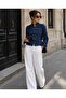 Women's 100% Cotton Judge Collar Epaulet Zipper Decorative Button Denim Jacket - 2