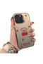 iPhone 16 Pro Compatible Hard Acrylic Back Silicone Edge Lens Protection Cherry Case