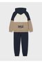 Navy Blue Boy's Hooded Tracksuit Set 7856 - 2