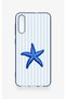 Samsung A50 Compatible Blue Starfish Patterned Silicone Case - 2