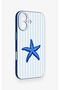 iPhone 17 Compatible Blue Starfish Patterned Silicone Case - 2