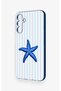 Samsung A15 Compatible Blue Starfish Patterned Silicone Case - 4