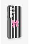 Samsung S26 Ultra Compatible Pink and White Ribbon Patterned Silicone Case - 3