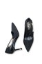 Nova Aria Women's Pointed Toe Thin Heeled Shoes 00123002 Matte Black - 4