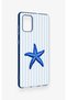 Samsung-A71 Compatible Blue Starfish Patterned Silicone Case - 3