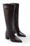 Maia Gioia Women's Pointed Toe Heeled Boots 00126000 Brown Skin - 3
