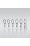 Steel Silver Color Zircon Stone Hoop Earrings Set of 6 Women's Stylish and Elegant Design - 6