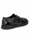 Men's Genuine Leather Black Sandals with Adjustable Straps and Comfortable Sole for Daily Use - 5