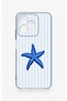 Realme C53 Compatible Blue Starfish Patterned Silicone Case - 2