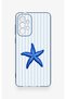 Samsung-A73 Compatible Blue Starfish Patterned Silicone Case - 2