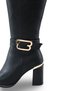 Larissa Mia Women's Pointed Toe Heeled Boots 0012075 Black Leather - 6