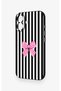 iPhone 17 Compatible Pink and White Ribbon Pattern Silicone Case - 4
