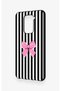 Redmi Note 9 Compatible Pink and White Ribbon Patterned Silicone Case - 4