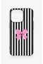 iPhone 13 Pro Compatible Pink and White Ribbon Patterned Silicone Case - 2