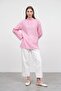 Mini Çiçek İşlemeli Soft Pembe Bluz - 2