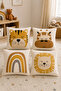 Digital Printed Decorative 4-Piece Children's and Baby Cushion Cover Set 38X38 cm