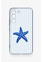 Samsung S22 Compatible Blue Starfish Patterned Silicone Case - 3