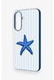 Samsung A27 Compatible Blue Starfish Patterned Silicone Case - 4