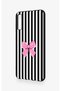 Samsung A70 Compatible Pink and White Ribbon Patterned Silicone Case - 4