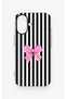 iPhone 16 Compatible Pink and White Ribbon Patterned Silicone Case - 2