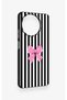 Realme 11 Compatible Pink and White Ribbon Patterned Silicone Case - 4