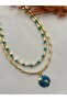 Gold bead world necklace