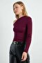 Asymmetric Collar Off-The-Shoulder Slim Fit Blouse - 4
