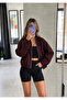 Kaşe Bomber Zippered Crop Jacket - 4