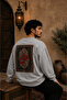 Oversize 3 Thread Sweatshirt with Ethnic Kilim Pattern, Large Back Print, Crew Neck Streetwear Sweatshirt - 2