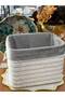 White Wicker Basket with Velvet Bag - Multi-Purpose Flower Holder / Newspaper Holder / Decorative Box / Organizer / 35X26X28Cm