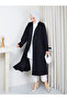 Double-Breasted Collar Belted Button Detailed Lined Hijab Trench Coat Rc3167 - 4
