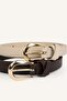 Women's Oval Metal Buckle Faux Leather 2-Piece Casual Belt H7533Axns - 2