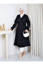 Double-Breasted Collar Belted Button Detailed Lined Hijab Trench Coat Rc3167 - 5