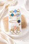 Women's Multi-Buckle Set in Blue Tones with Gold Detail - 2
