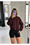 Kaşe Bomber Zippered Crop Jacket - 5