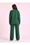 Plus Size Sweatsuit Sets - Green - Plain - 5