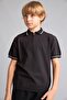 Polo Collar Stripe Detailed Half Zipper Knitwear Basic T-Shirt Boys H3919A826Au - 3