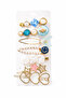 Women's Multi-Buckle Set in Blue Tones with Gold Detail - 3